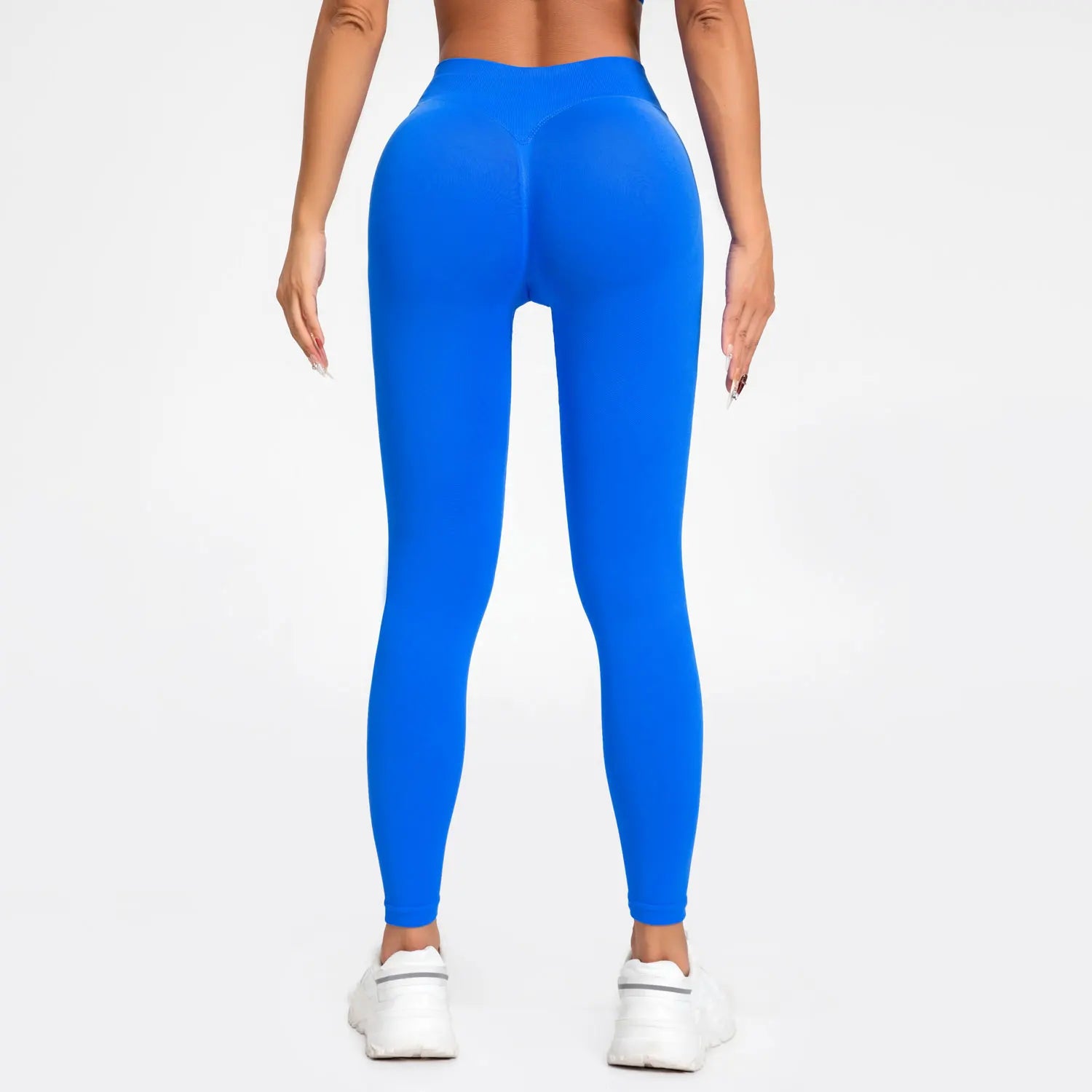 Legging Sport Seamless Femme – Bande Côtelée & Scrunch Bum
