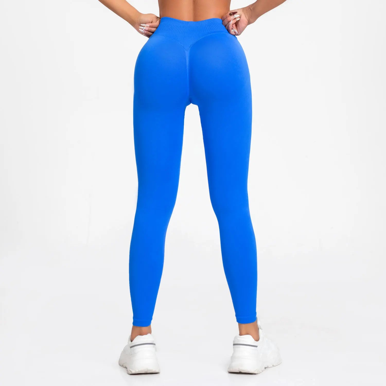 Legging Sport Seamless Femme – Bande Côtelée & Scrunch Bum