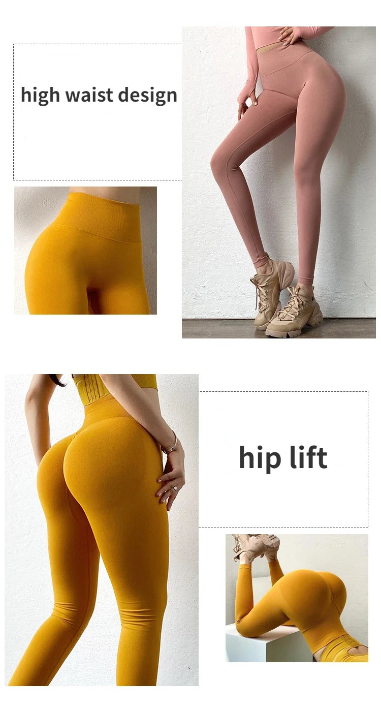 Legging Taille Haute Seamless Femme – Push-Up & Gainant